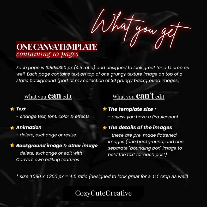 Dark Romance Carousel Covers Set Moody Red Bookstagram Post Template