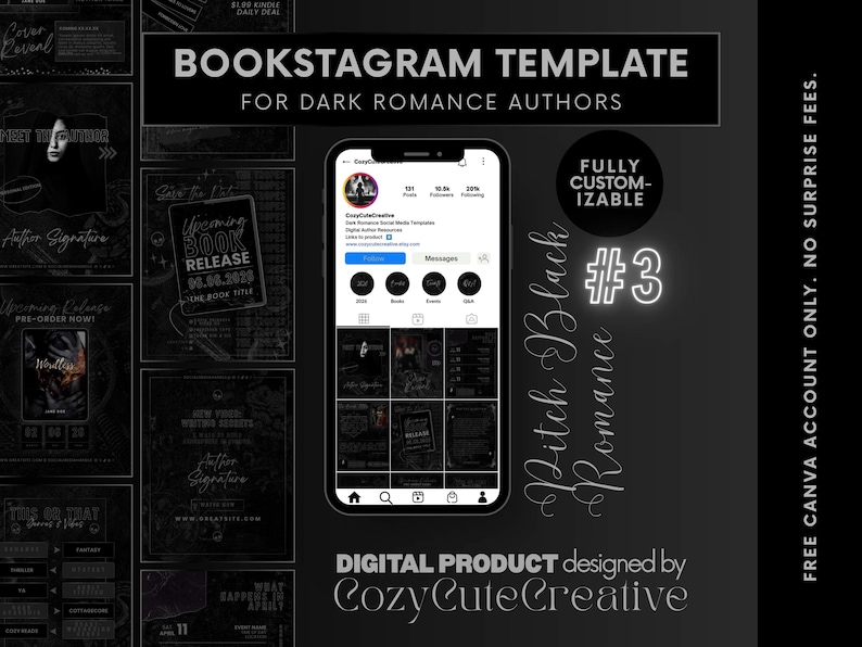 Pitch Black Canva Template for Dark Mafia Romance Authors ...