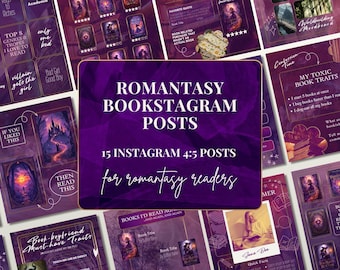 15 Dark Fantasy & Romantasy Bookstagram Posts – Canva Template for Authors and Readers