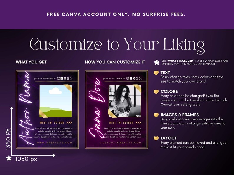 Editable Instagram Post Template for Dark Romance Authors - Purple Book ...