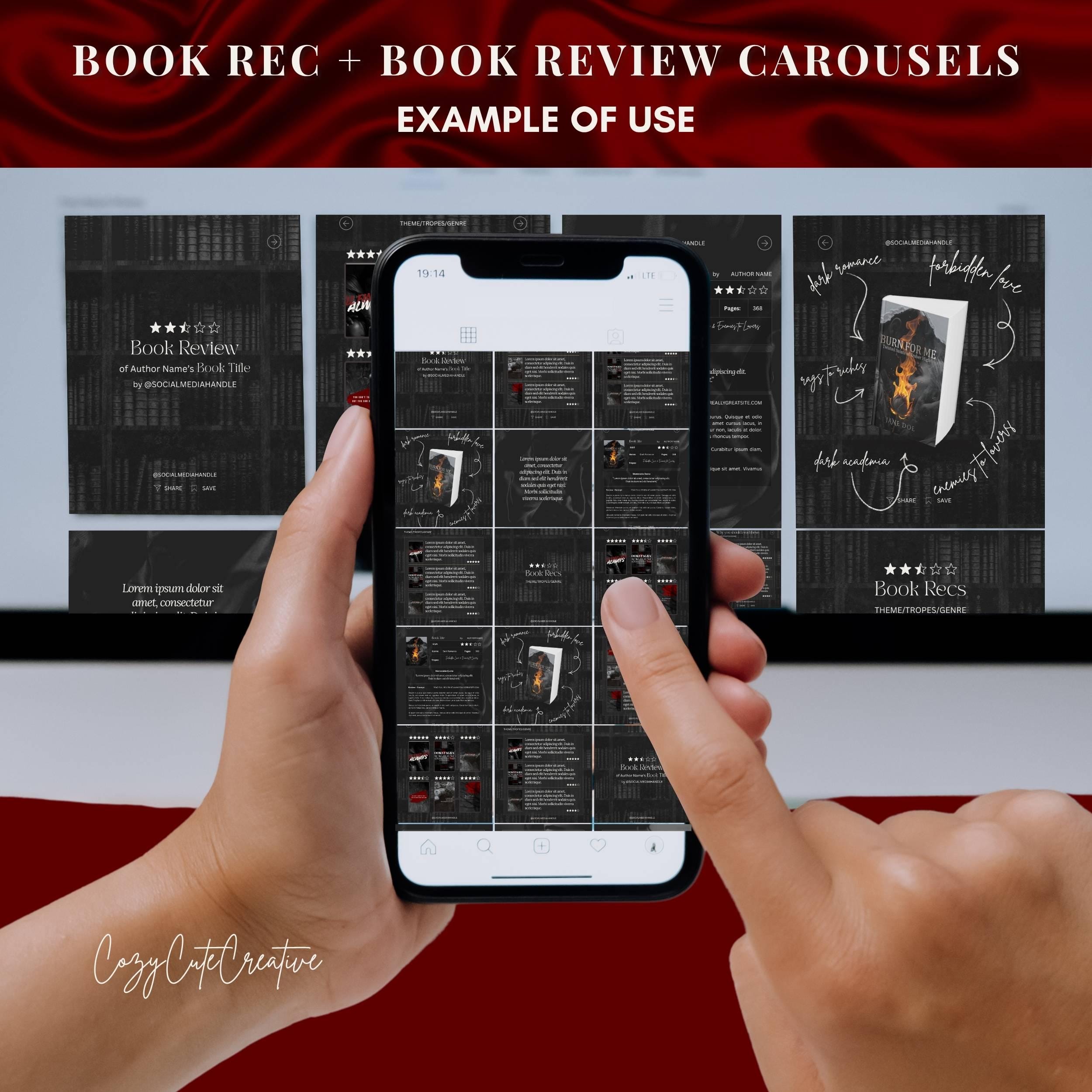 Elegant Dark Romance Book Review Template – 2 Elegant Instagram ...