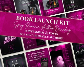 Spicy Romance Book Launch Kit – 4:5 Instagram Post Template for Authors