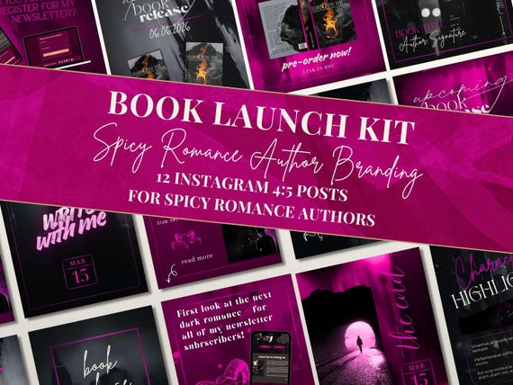 Spicy Romance Book Launch Kit – 4:5 Instagram Post Template for Authors