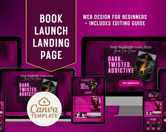 Bestemmingspagina auteur: pre-order websitesjabloon boeklancering voor beginners