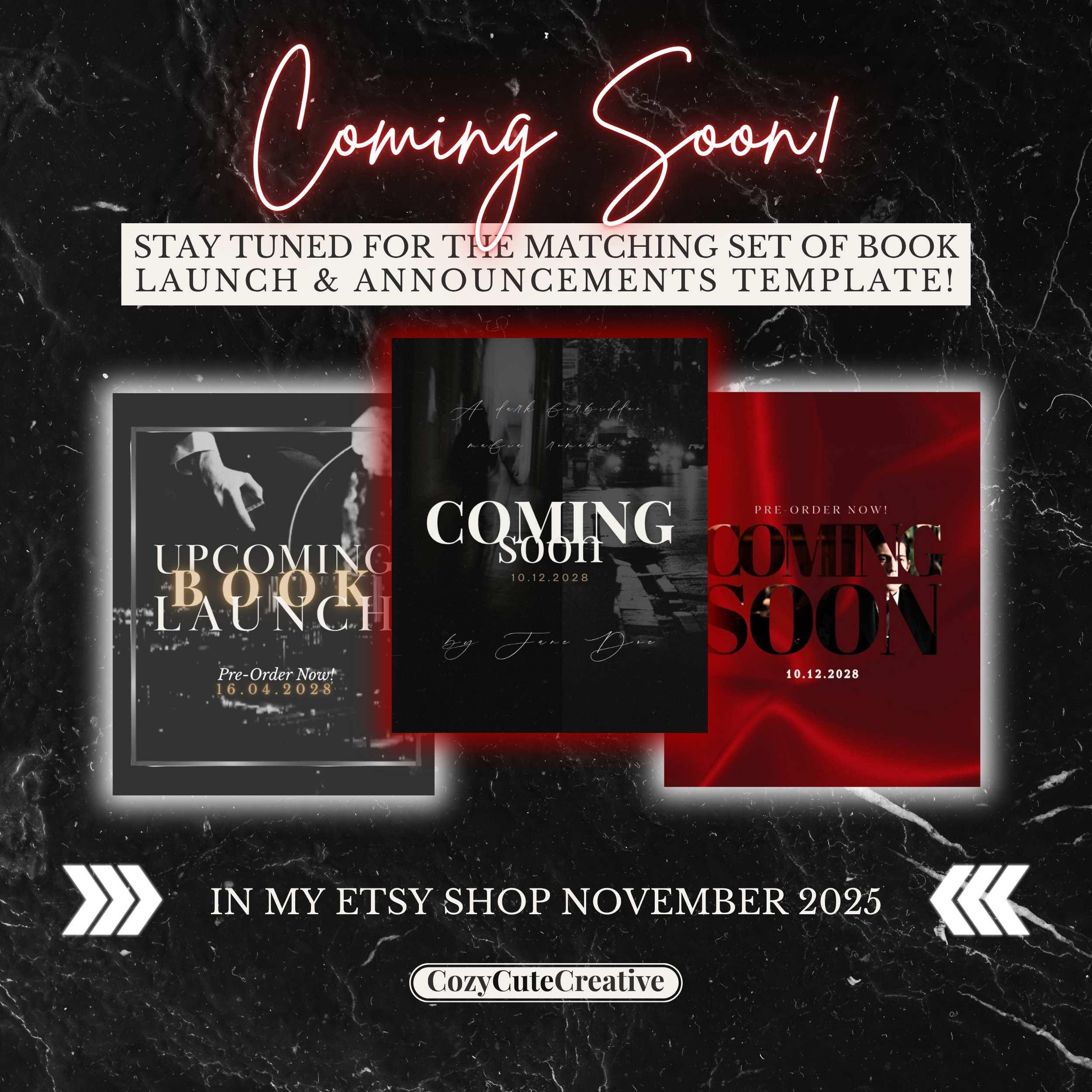 Dark Romance Carousel Covers Set Moody Red Bookstagram Post Template