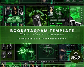 Dark Romance Bookstagram Template - Editable Instagram Posts for Readers & Authors