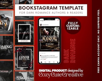 Inlägg om boksläpp med Dark Romance för Instagram - Digital Bookstagram Graphics