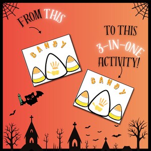 Fall Handprint Art Bundle, Fall Kids Coloring Sheets, Fall Torn Paper Activity For Kids, Halloween Candy Printable Art, Fall Handprint Craft