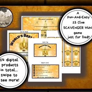 Award World's Best Dad Leuk vaderdagcadeau Lastminute Vaderdagcadeau Vaderdaggames Vaderdaggedicht Vaderdag Speurtocht