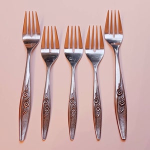 Oneida Northland OHS62 Stainless (3) Salad Forks & (2) Dinner Forks~See Full Description