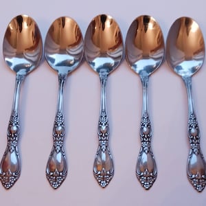 5-Oneida Ltd HUNTINGTON Wm A. Rogers Deluxe Place Oval Soup Spoons