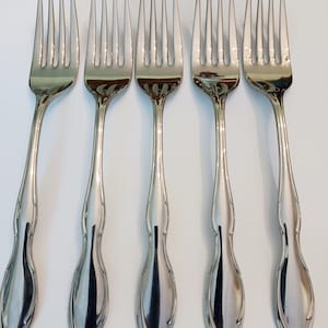 5~Gorham Stegor CHANSON Stainless Salad Forks~USA~See Full Description