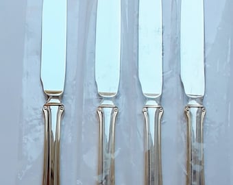 4-New Wallace Silver GOLD NAPOLEON BEE Stainless Dinner Knives~Free Shipping