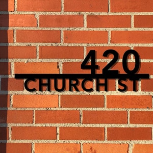 Modern Metal House Number Sign, Metal Monogram, Modern home address sign Personalized Address Plaque