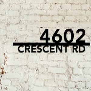 Modern Metal House Number Sign: Personalized Address Plaque