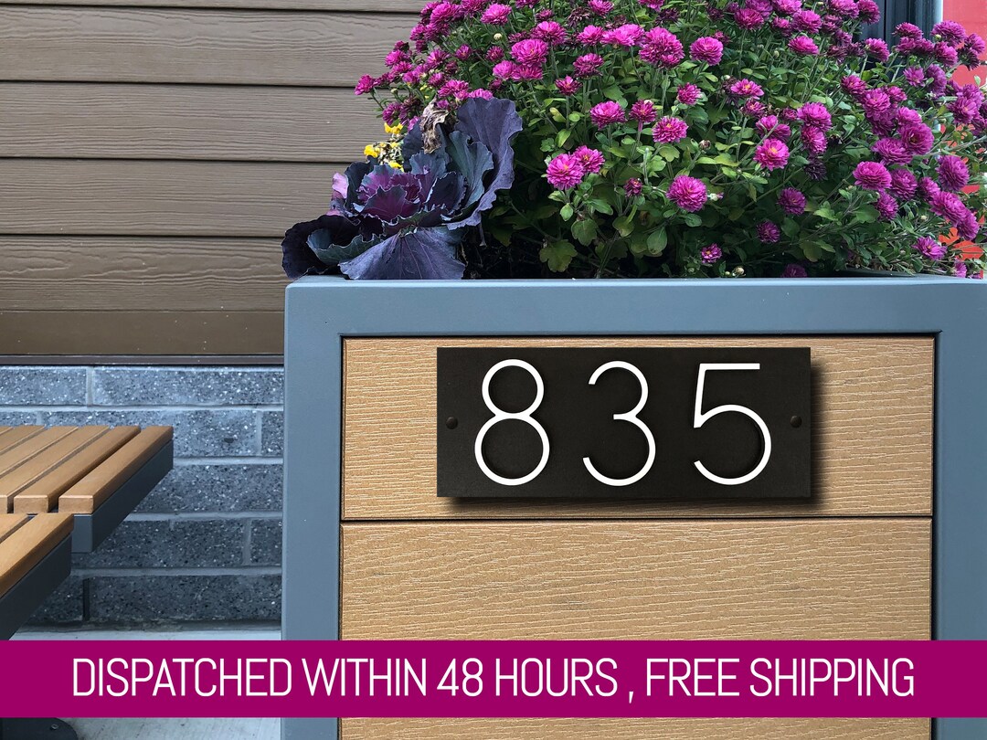 House Number Plaque, Address Numbers, Vertical and Horizontal House