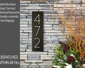 Vertical House Number Sign | Modern House Numbers | Horizontal House Number Plaque | personalized gift | Custom modern address plaque