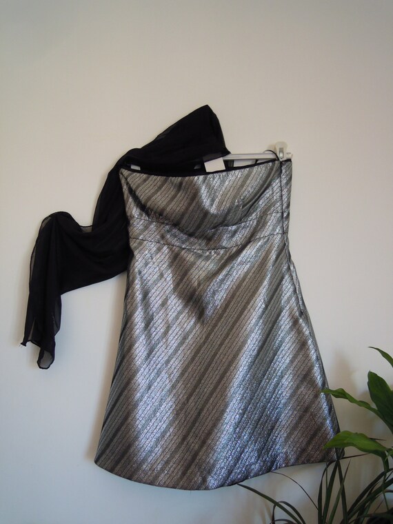 short strapless evening dress