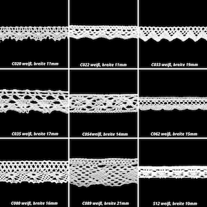 Spitzenborte Klöppelspitze weiß Baumwolle Spitze Häkelborte Bild 3