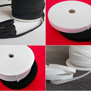 10 m rubber band 4, 5, 8, 10, 15, 20, 25, 30, 35, 40, 45, 50 mm white, black image 1