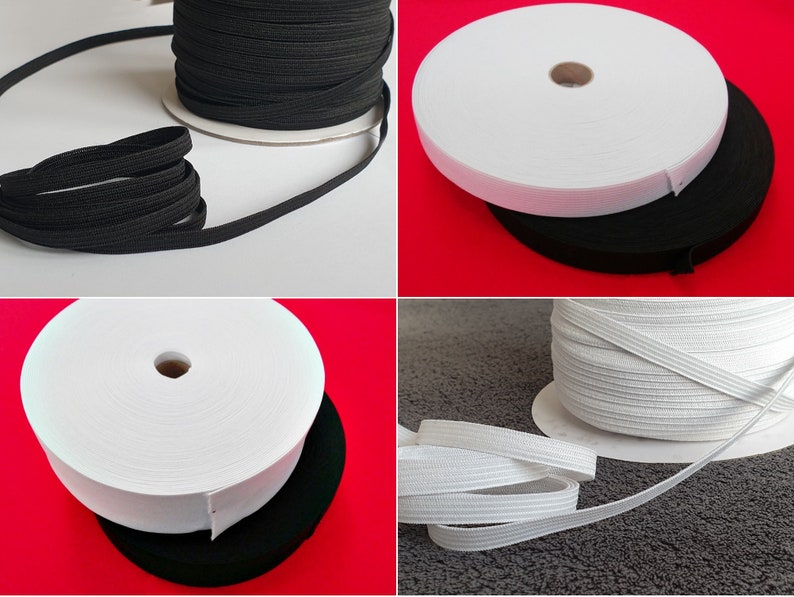 10 m rubber band 4, 5, 8, 10, 15, 20, 25, 30, 35, 40, 45, 50 mm white, black image 1