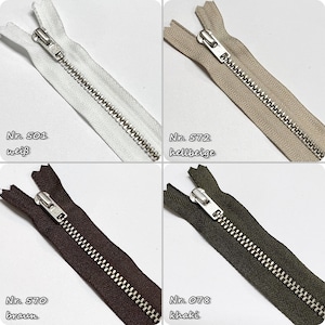 YKK Metall Reißverschluss silber 10/12/14/16/18/20/22cm nicht teilbar 3mm Autolock Bild 3