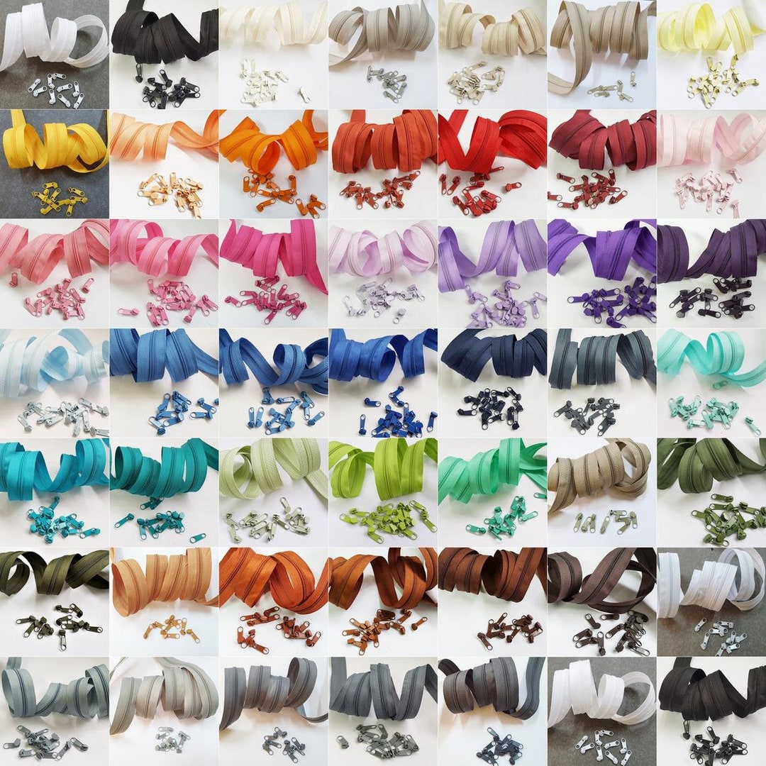 2 M Endless Zipper 3 Mm Spiral 6 Zippers nonlock / Various Colors Etsy Singapore