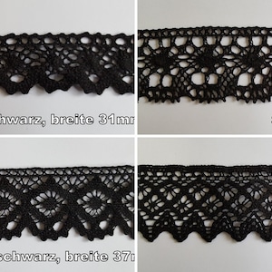 Lace trim bobbin lace white ecru black cotton lace crochet trim image 5