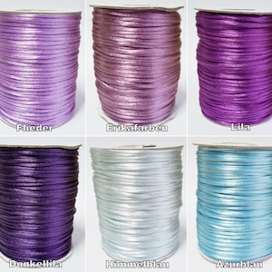 100 m roll of satin cord 2 mm braided cord satin cord pearl cord jewelry cord image 5