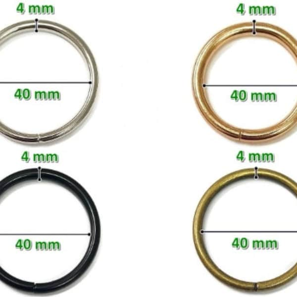 5/10/20 x O-Ring / Rundring 40mm silber gold altmessing schwarz