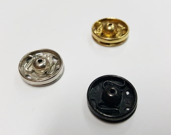 Druckknöpfe zum annähen 5 mm silber, gold, schwarz Metall rostfrei