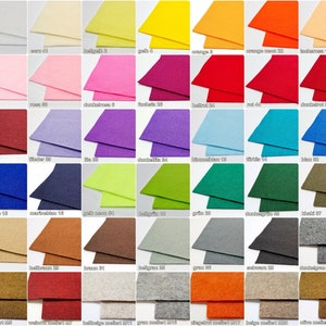 Craft felt 40 x 30 cm approx. 2 mm 40 colours to choose from Felt Felt sheet Craft