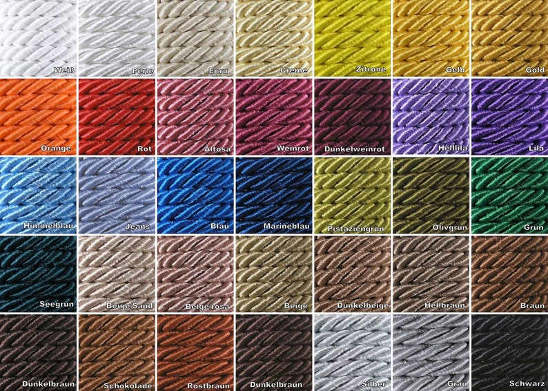 3 m piping cord, piping cord, border, edge ribbon, satin cord, decorative cord image 2