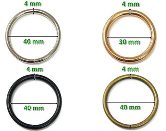 2 x O-ring / round ring 40 mm silver gold old brass black