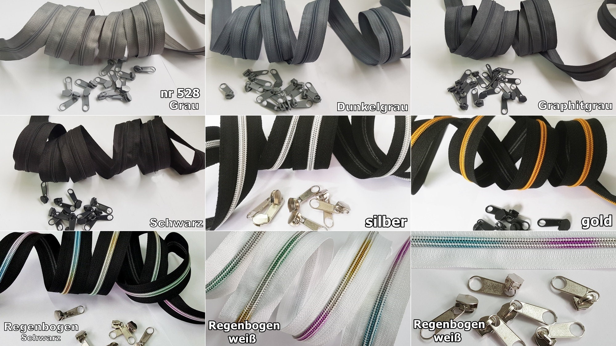 10 M Endless Zipper 5 Mm Spiral 20 Zippers nonlock / Etsy