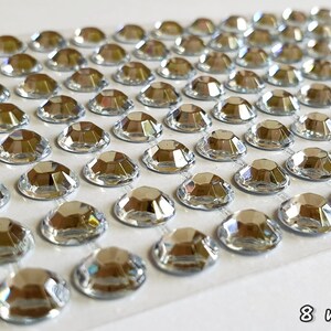 Self-adhesive glitter stones 3 4 8 mm silver mix 8mm silber / 96 Stk