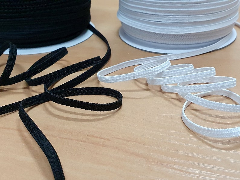 10 m rubber band 4, 5, 8, 10, 15, 20, 25, 30, 35, 40, 45, 50 mm white, black image 2