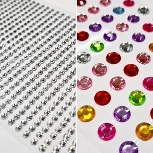 Self-adhesive glitter stones 3 4 8 mm silver mix image 1