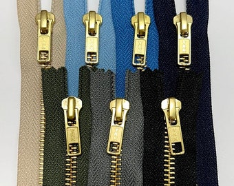 YKK metal zipper gold 16/18/20 cm not separable 5 mm Autolock