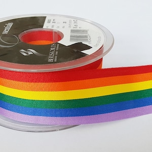 1 m grosgrain ribbon width 15/25/35 mm woven ribbon border decorative ribbon woven ribbons decorative ribbon rainbow image 1