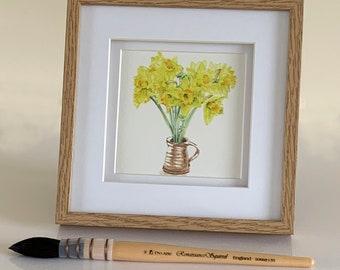 Narcissus, Yellow Daffodils, Giclée Print, Gift for Mum, Mom, Mothers Day, Spring Print, Daffodil Print, Oak, Watercolour Flowers by Dion