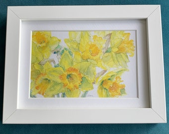 Narcissus, gele narcissen, lente print, cadeau voor mama, Moederdag cadeau, Giclée Art Print, narcis print, aquarel bloemen door Dion