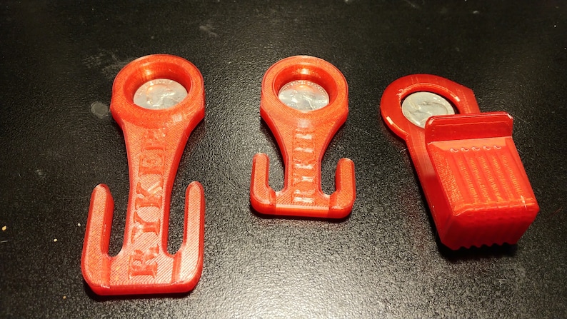 Clearish Red - tall hook, short hook and fat hook