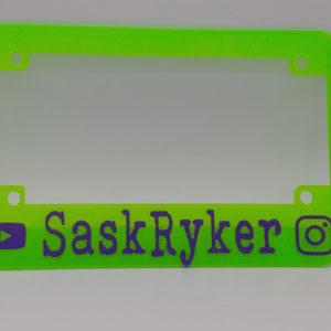 Motorcycle License Plate Frame Custom Personalized or Car License Plate Frame Custom Personalized for Ryker or Spyder