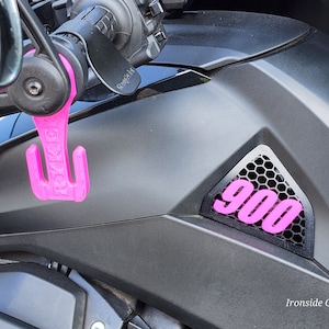 Ironside Customs handlebar item holder for Can-Am RYKER 3D printed hard plastic for helmet
