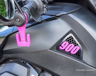 Ironside Customs handlebar item holder for Can-Am RYKER 3D printed hard plastic for helmet