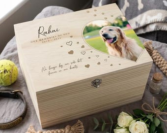 Personalised Wooden Pet Memorial Keepsake Box | Photo Remembrance