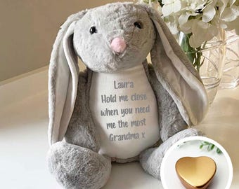 Personalised Memorial Bunny | Ashes Keepsake, Cremation Urn
