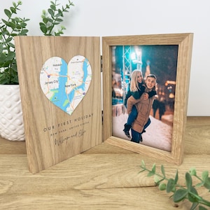 Personalisierte Herz Karte Lage Buch Fotorahmen | Verlobung | Jubiläum | Hochzeit | Neue Home | Maßgeschneidertes Geschenk | Meilenstein Geburtstag | Geschenk