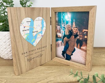Personalised Heart Map Photo Frame | Location Keepsake Gift